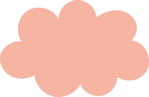 Pink cloud-shaped object on a white background