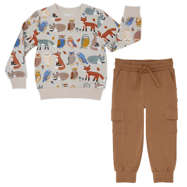 Twilight Pals Crewneck Sweatshirt and Caramel Cargo Jogger