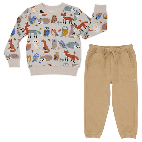 Twilight Pals Crewneck Sweatshirt and Toasted Hazelnut Denim Jogger