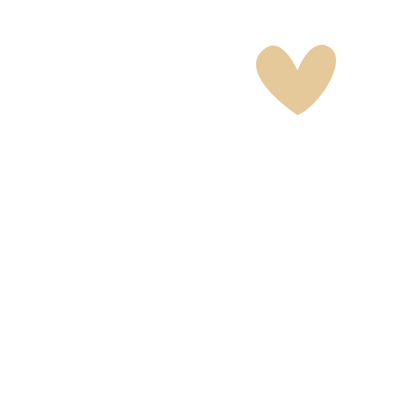 Gold heart shape next to a fluffy white cloud