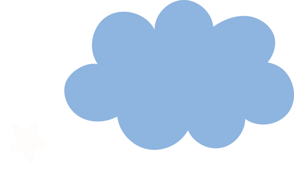 Blue cloud shape on a white background