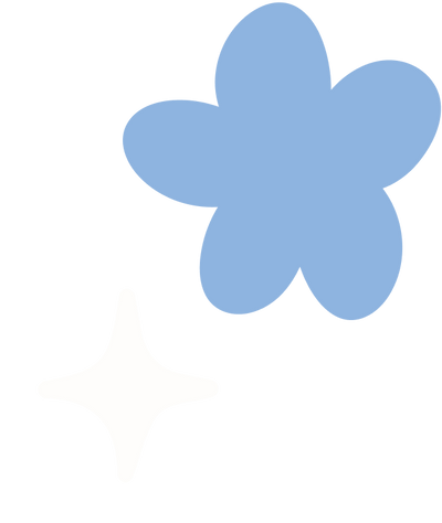 Simple blue flower shape on a white background