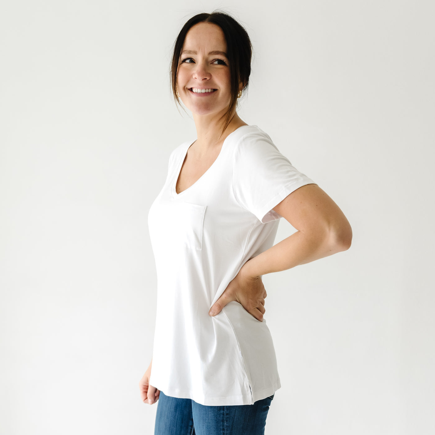 Women's - Bright White Women's Perfect Pocket Tee