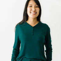 Women's LS PJ Tops - Emerald Women's Pajama Top