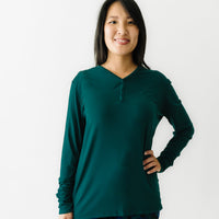 Women's LS PJ Tops - Emerald Women's Pajama Top