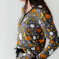 Women's LS PJ Tops - Hey Boo Women's Pajama Top
