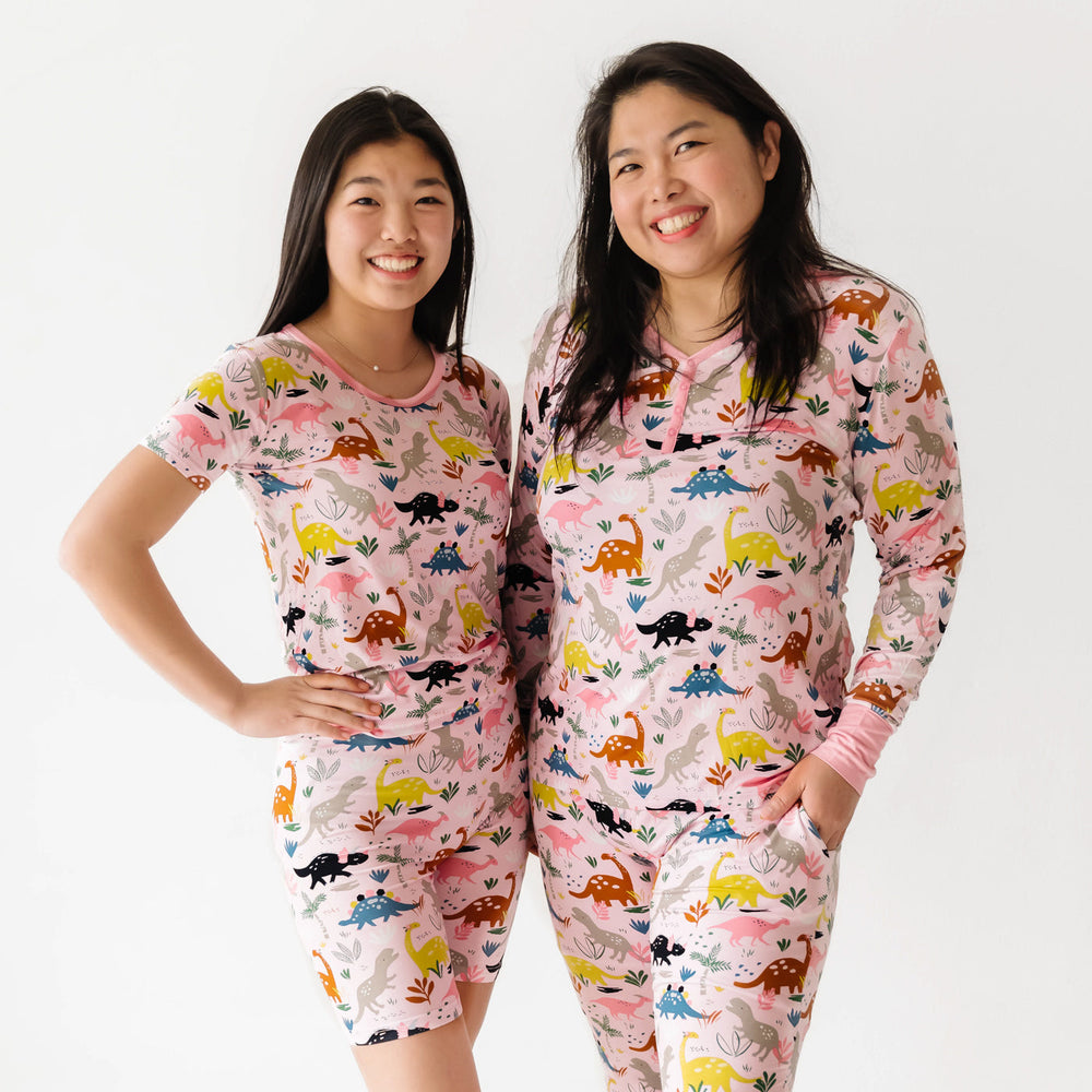 Women's LS PJ Tops - Pink Jurassic Jungle Women's Pajama Top