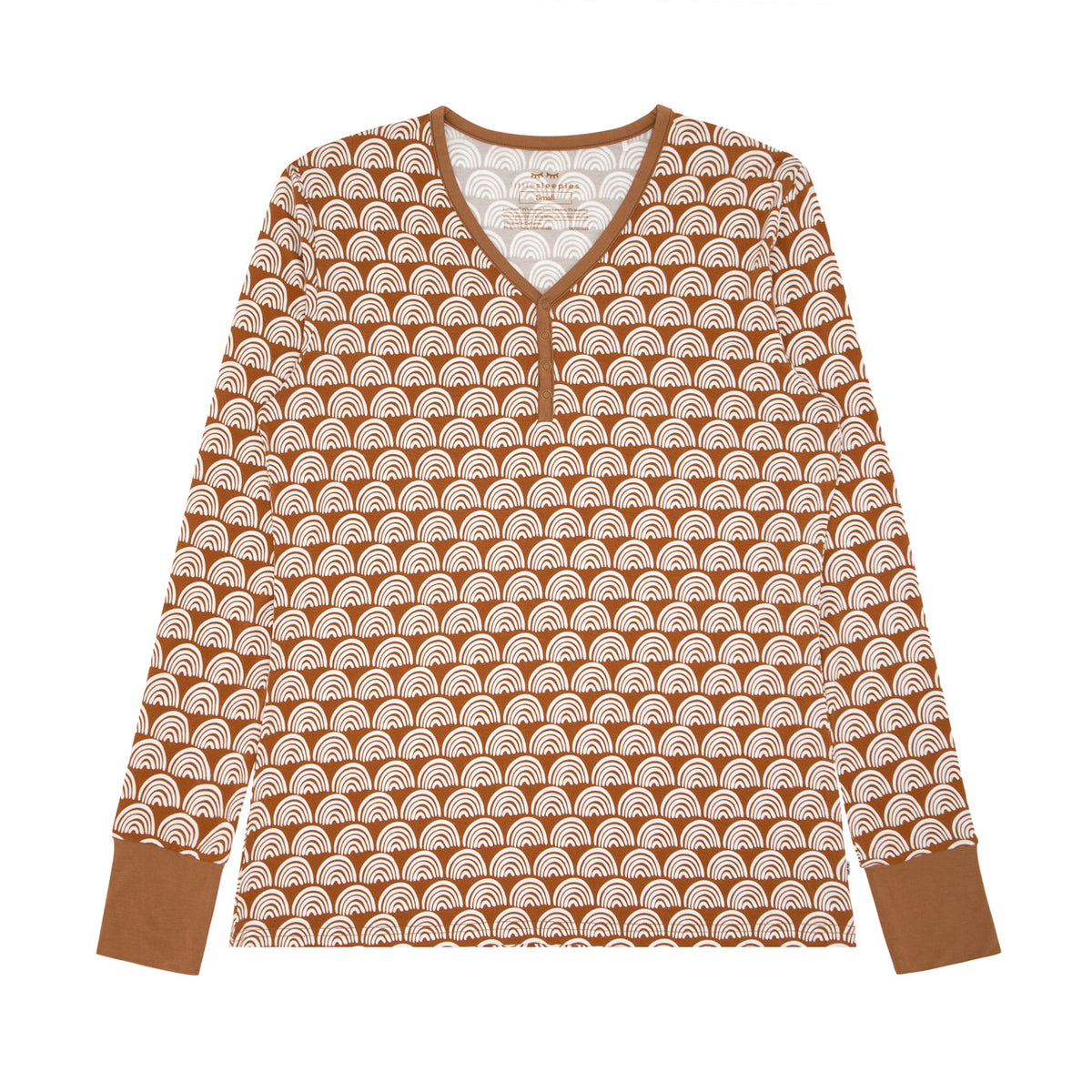 Women's LS PJ Tops - Rust Rainbows Women's Bamboo Viscose Pajama Top