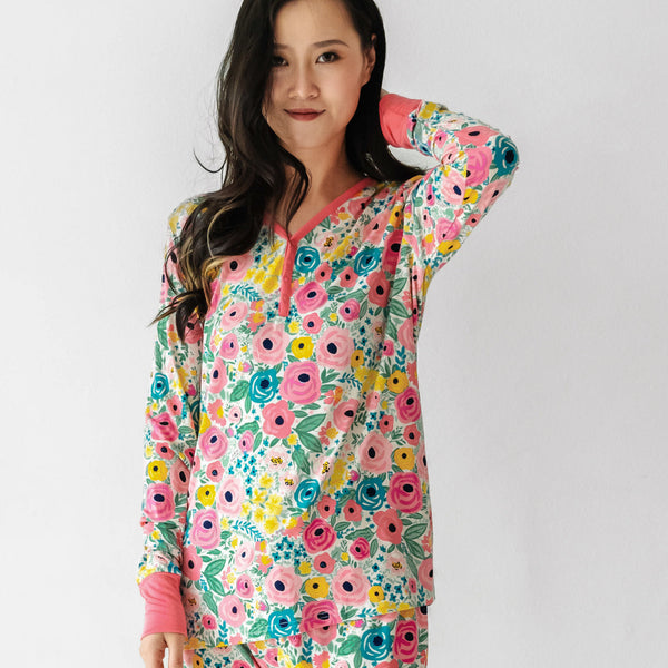 Women's LS PJ Tops - Secret Garden Women's Bamboo Viscose Pajama Top