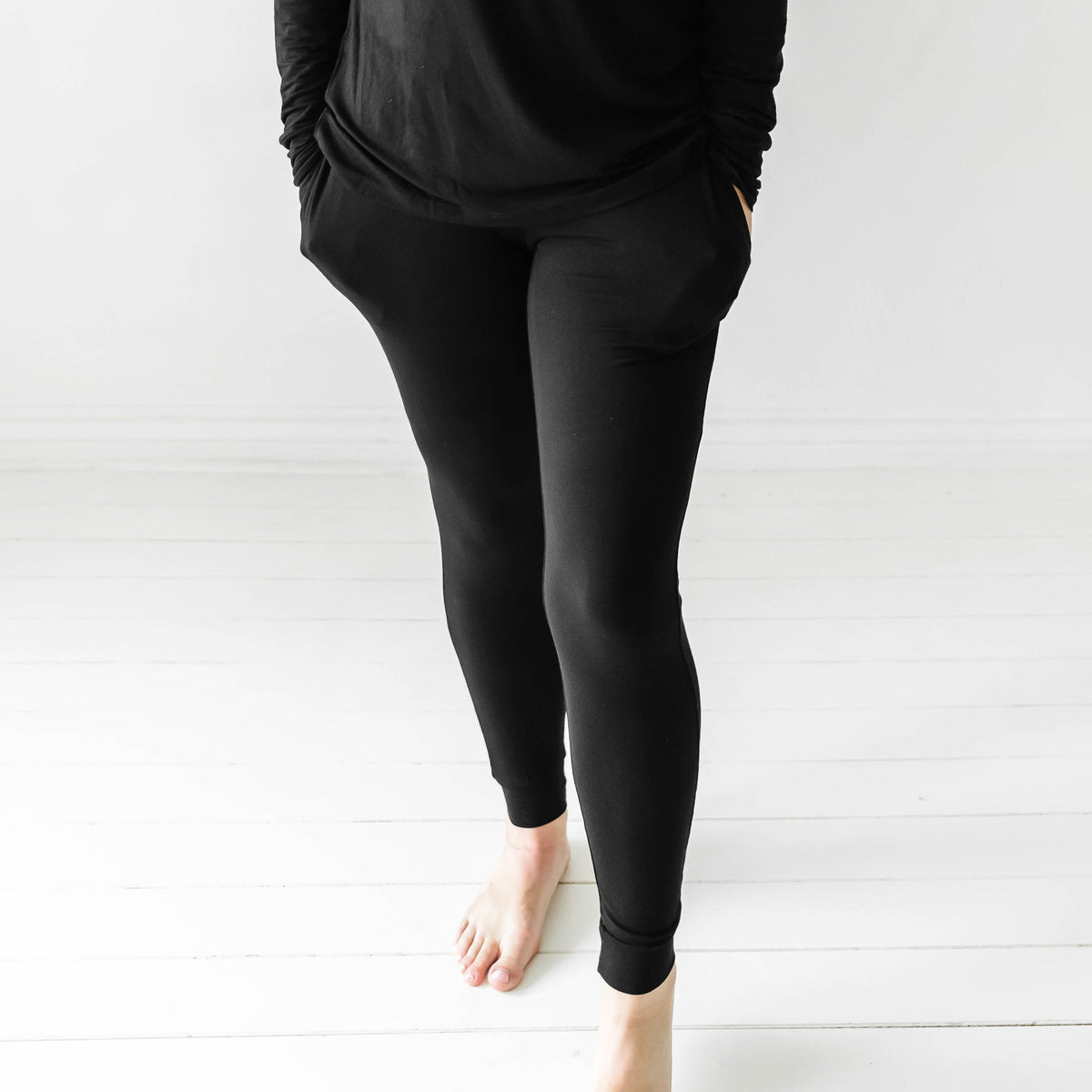 Women's PJ Pants - Black Women's Bamboo Viscose Pajama Pants