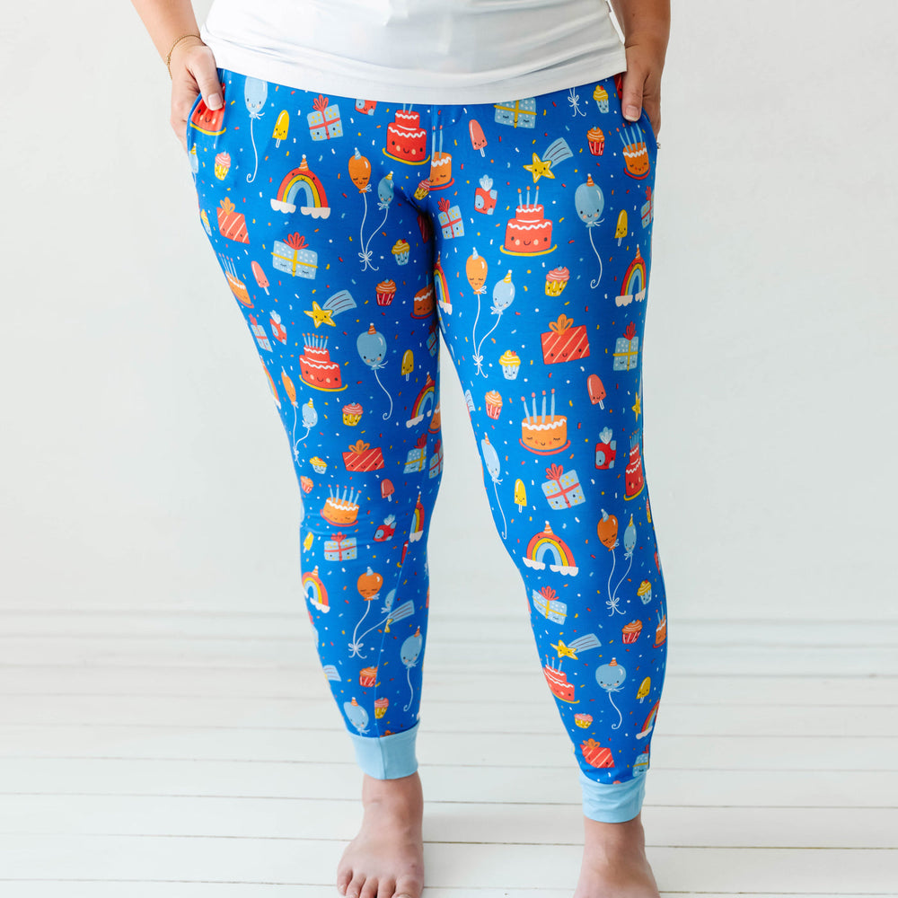 Women's PJ Pants - Blue Birthday Wishes Women's Pajama Pants