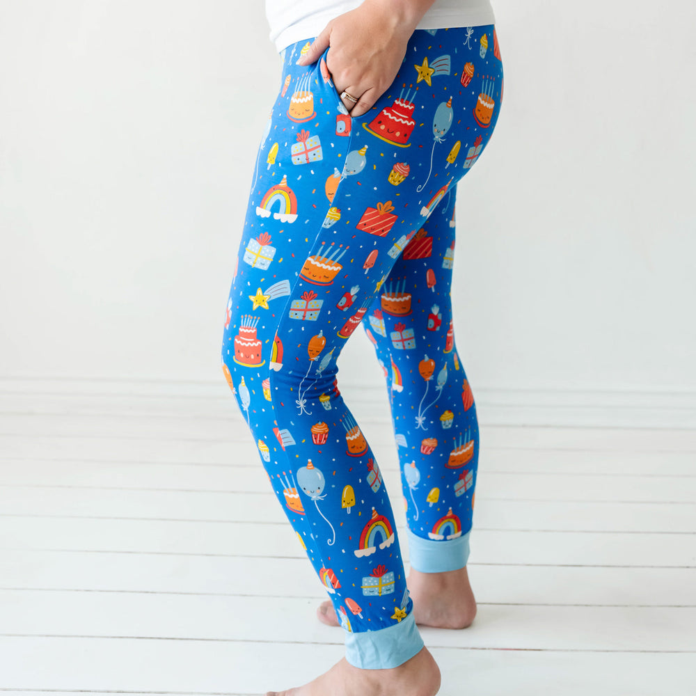 Women's PJ Pants - Blue Birthday Wishes Women's Pajama Pants