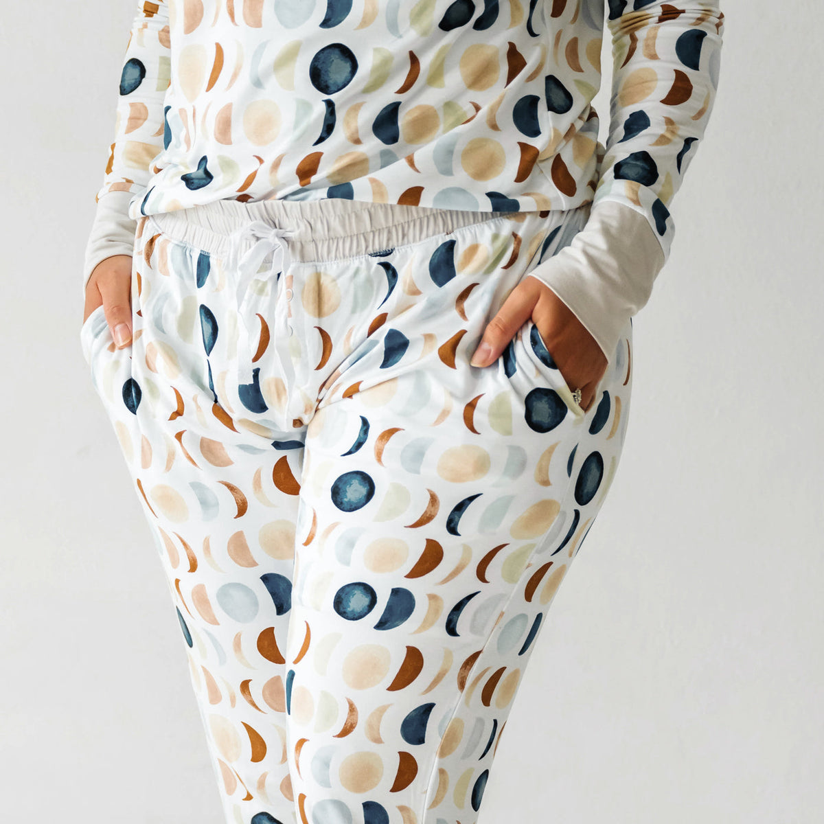 Close up of the pocket detail on the Luna Neutral Women's Pajama Pants