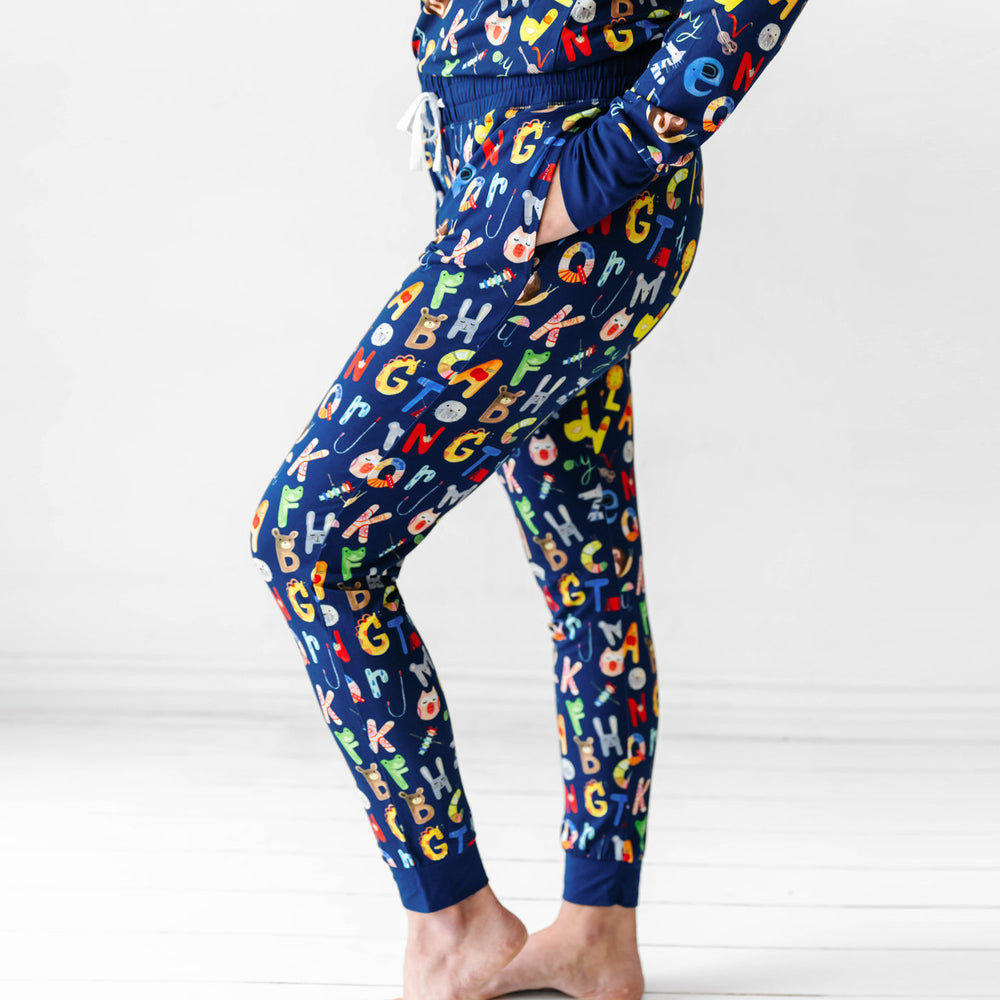 Women's PJ Pants - Navy Alphabet Friends Women's Pajama Pants