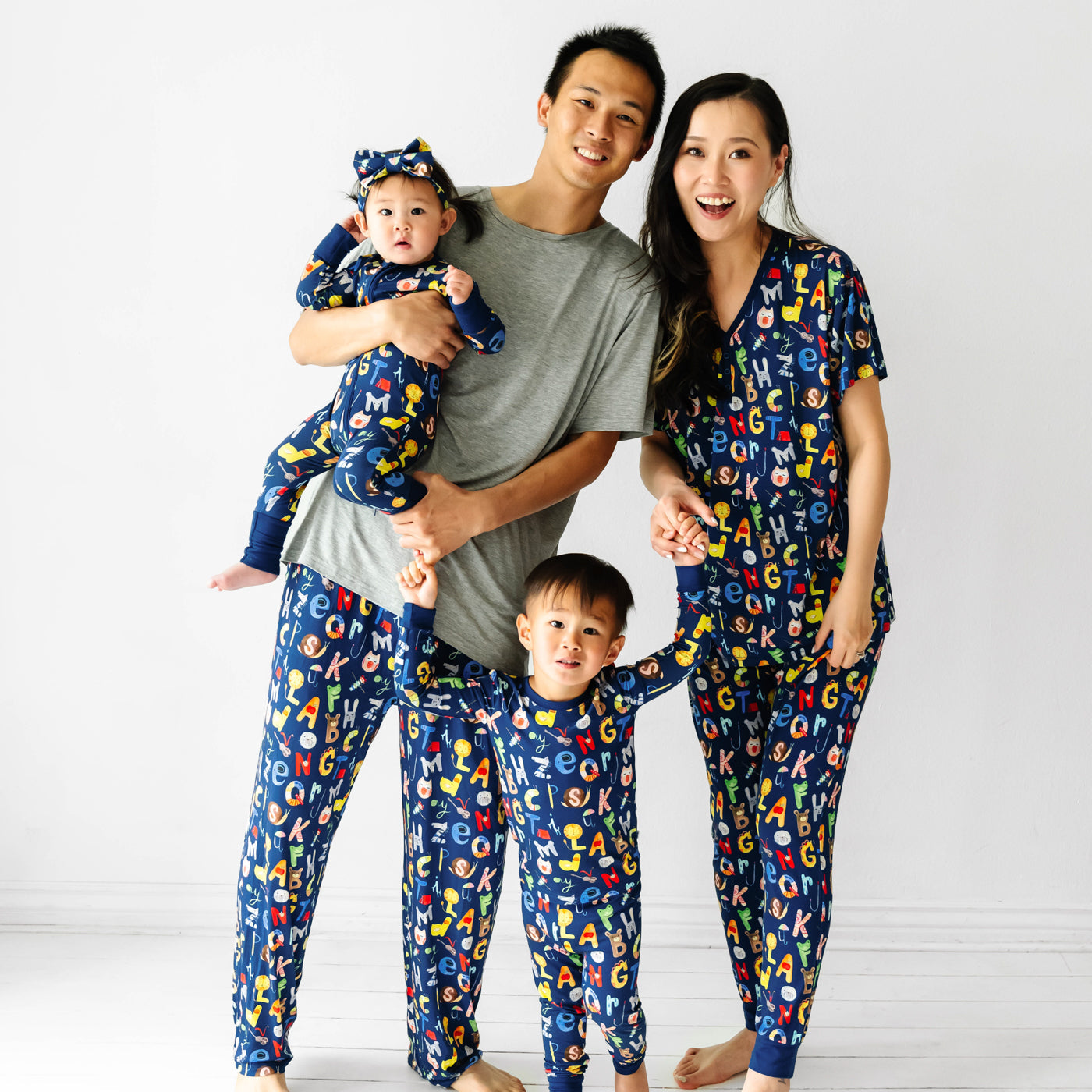 Navy Alphabet Friends Women's Pajama Pants - Little Sleepies