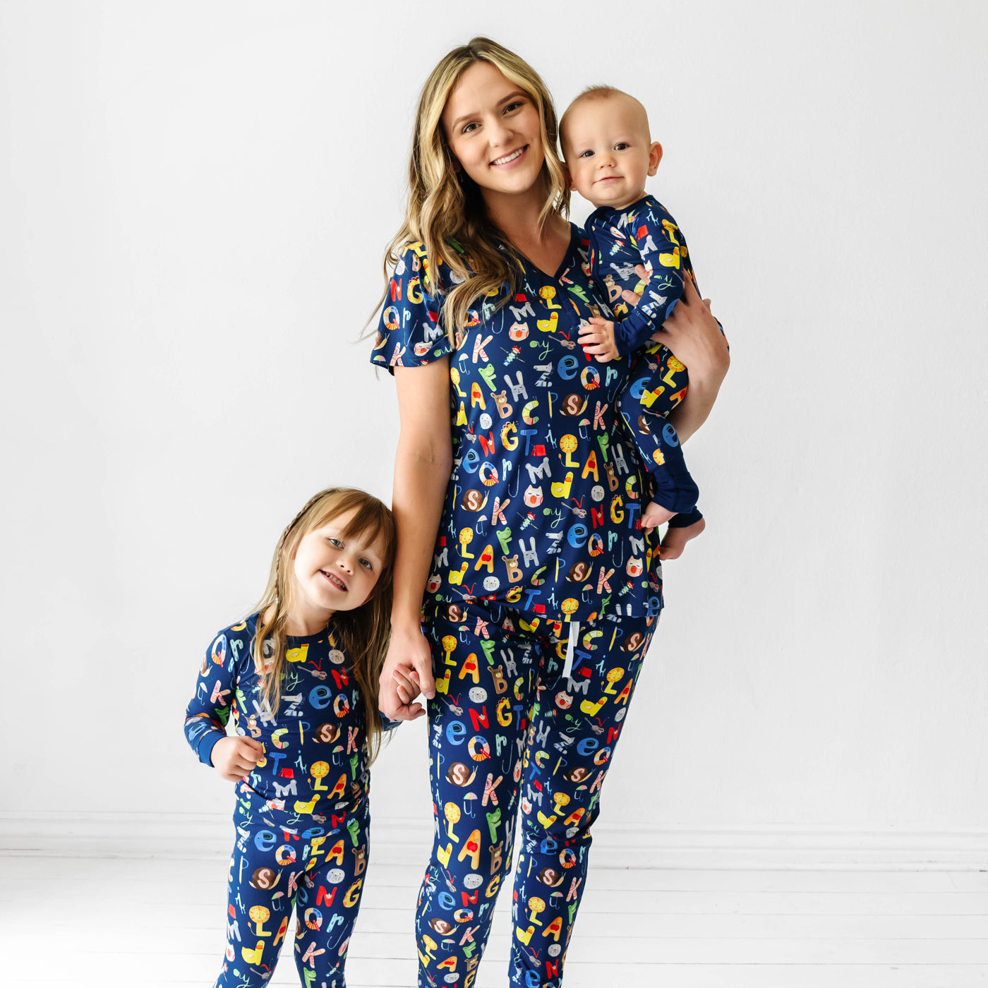 Women's PJ Pants - Navy Alphabet Friends Women's Pajama Pants