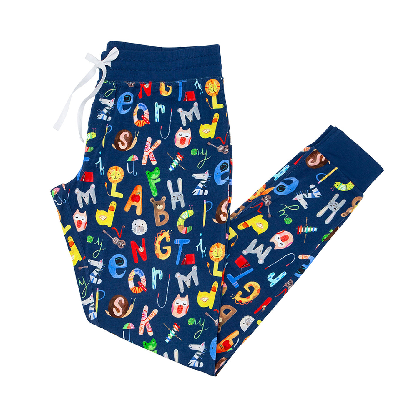 Women's PJ Pants - Navy Alphabet Friends Women's Pajama Pants