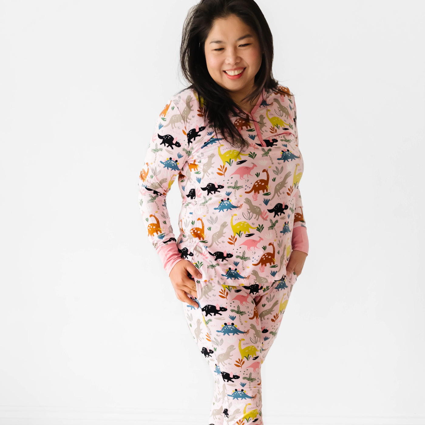 Women's PJ Pants - Pink Jurassic Jungle Women's Pajama Pants