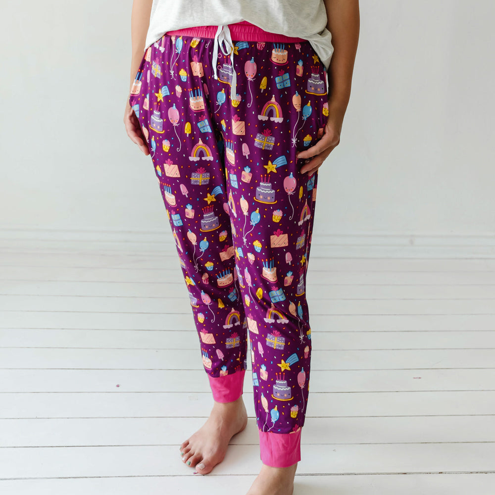 Women's PJ Pants - Purple Birthday Wishes Women's Pajama Pants