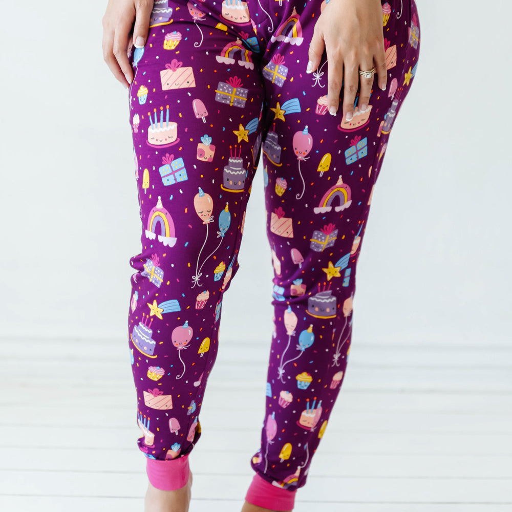 Women's PJ Pants - Purple Birthday Wishes Women's Pajama Pants