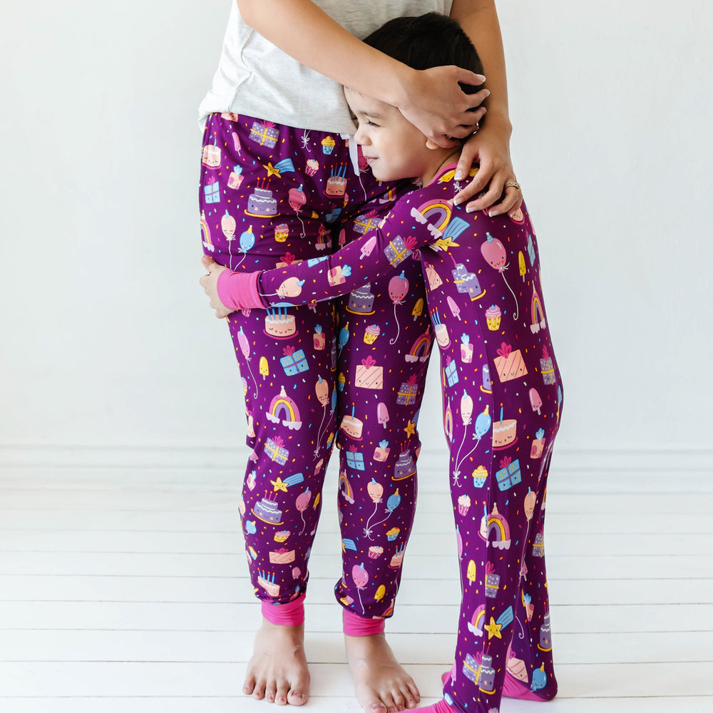 Purple Birthday Wishes Two-Piece Short Sleeve Pajama Set - Little