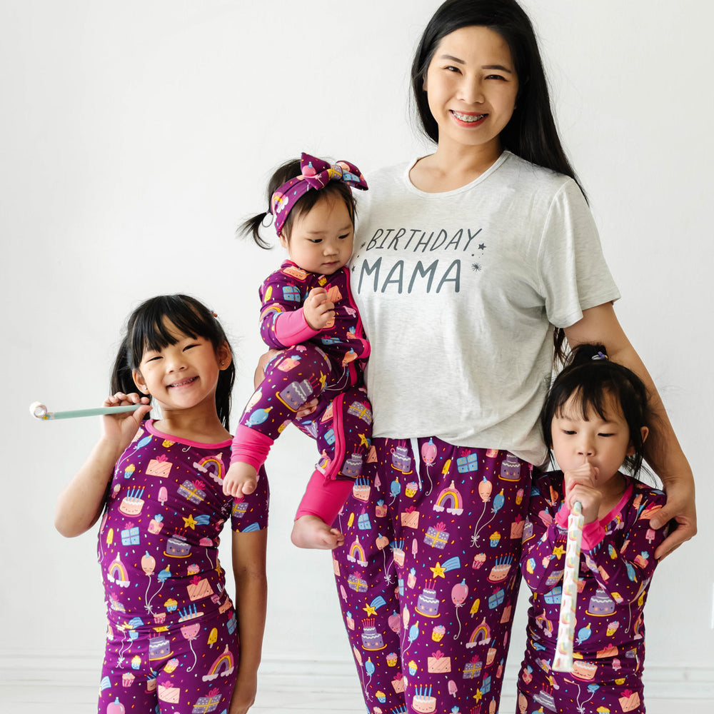 Click to see full screen - Women's PJ Pants - Purple Birthday Wishes Women's Pajama Pants