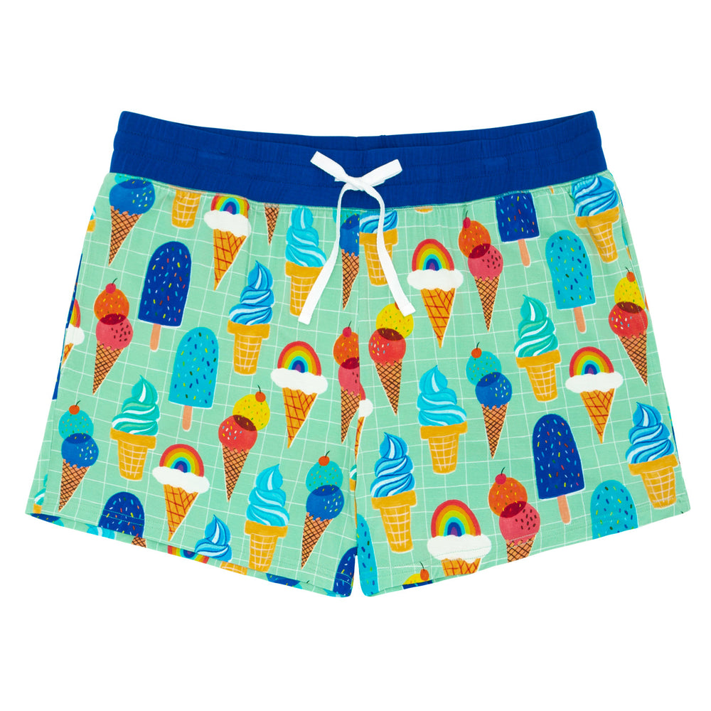 Women's PJ Shorts - Aqua Rainbow Sprinkles Women's Pajama Shorts
