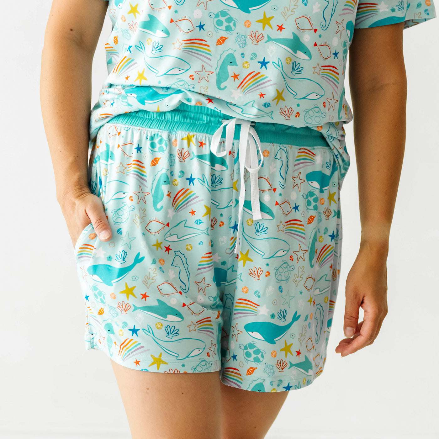 Women's Bamboo Viscose Pajama Shorts Knee Length Sleep Shorts