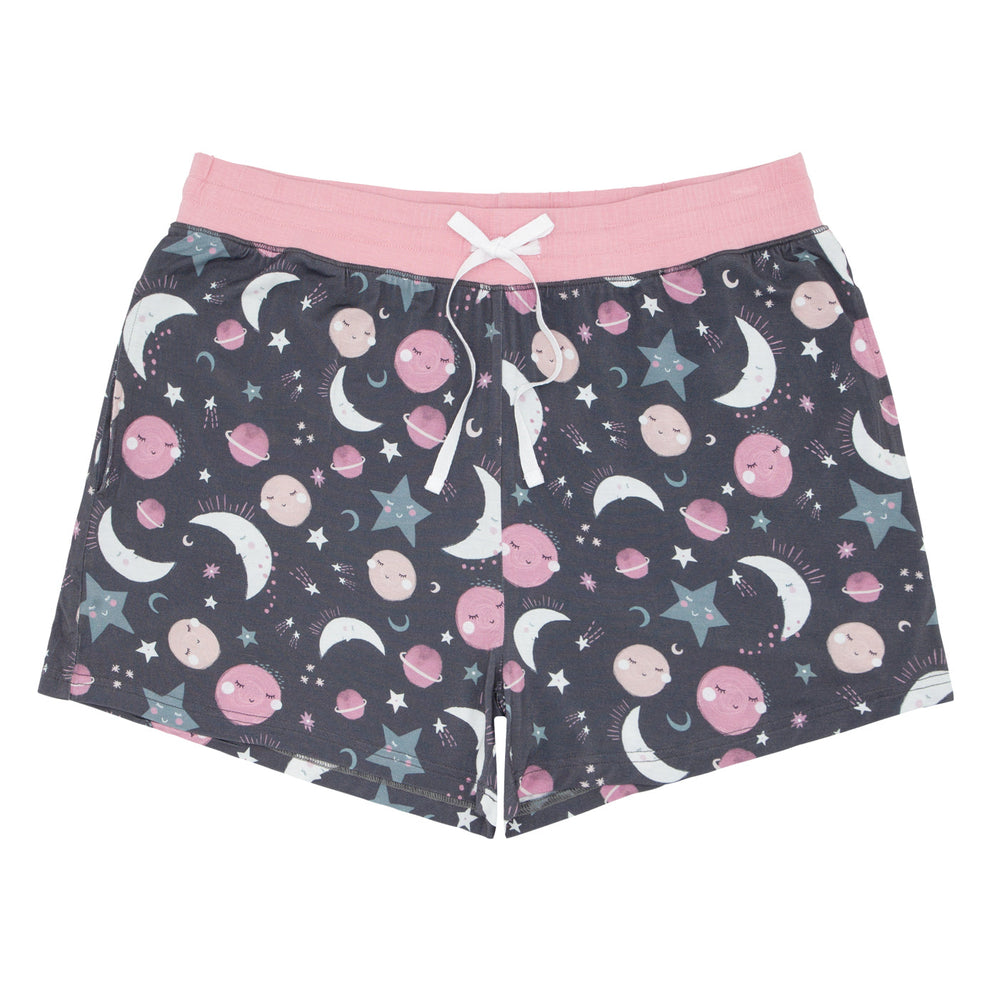 Women's PJ Shorts - Pink To The Moon & Back Women's Pajama Shorts