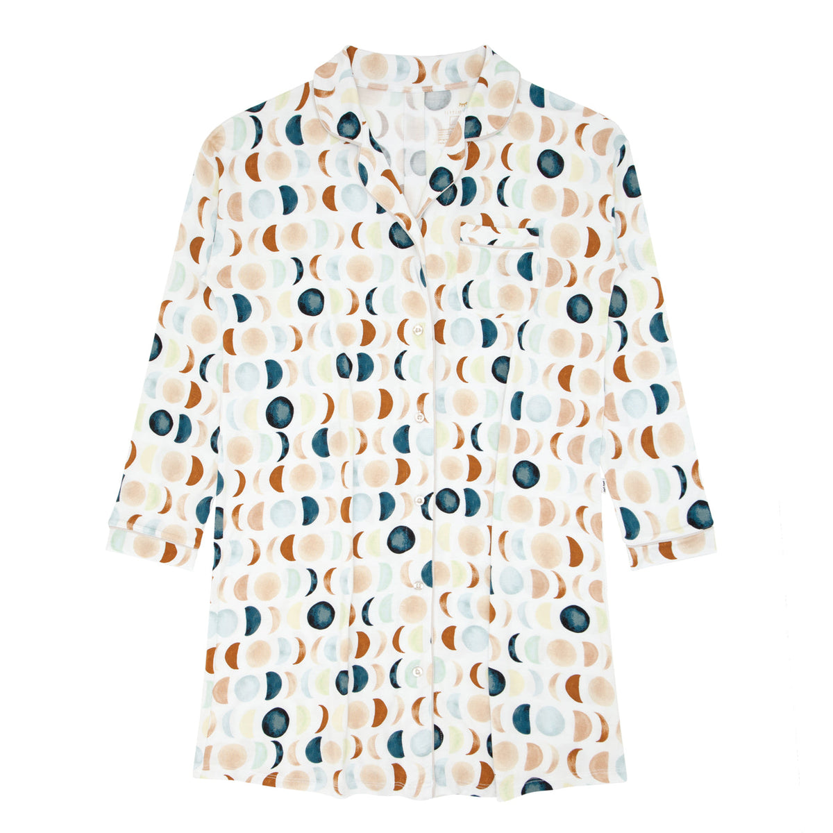 Women's Sleep Shirt - Luna Neutral Women's Long Sleeve Sleep Shirt