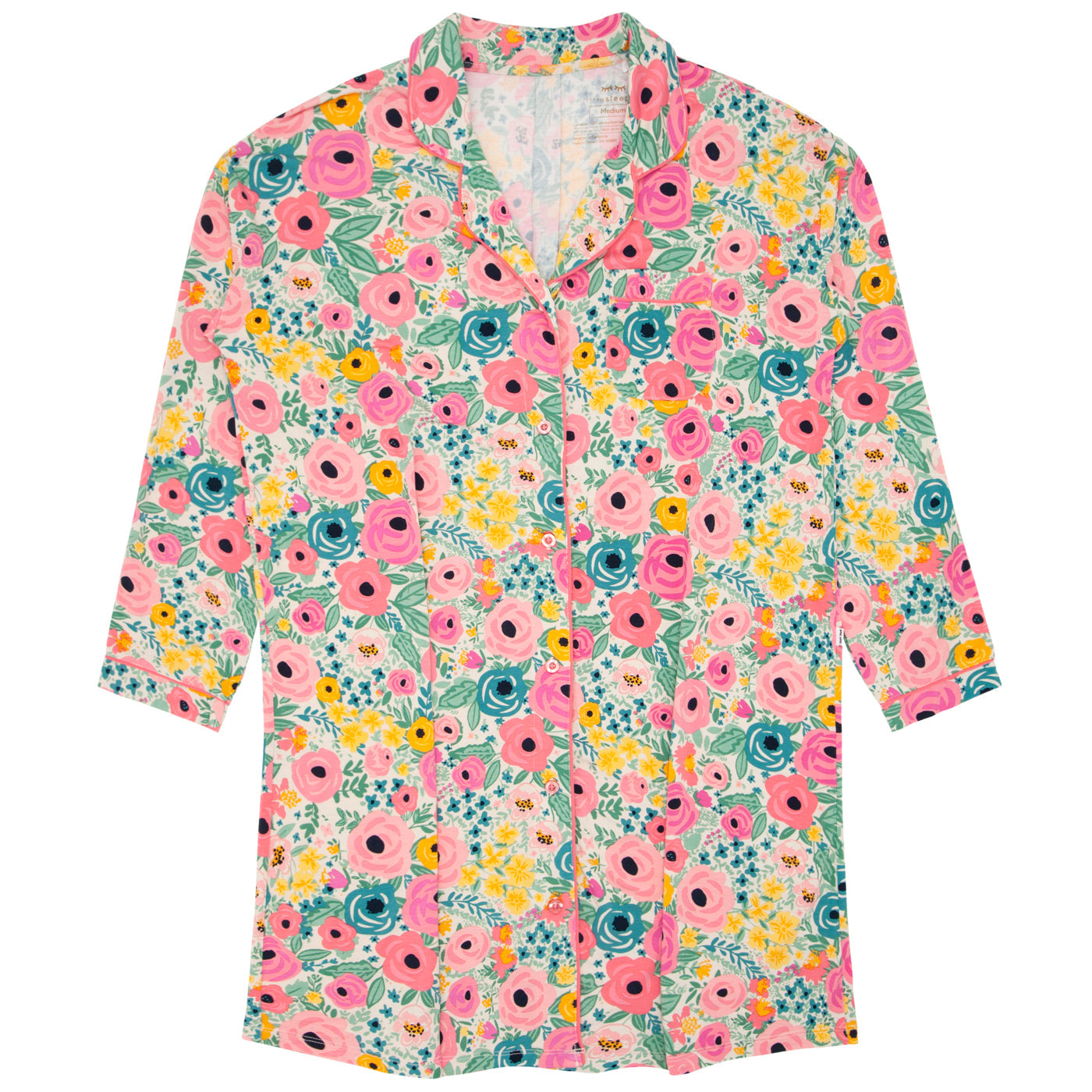 Button-Down Sleep Shirt - Floral - Small/Medium