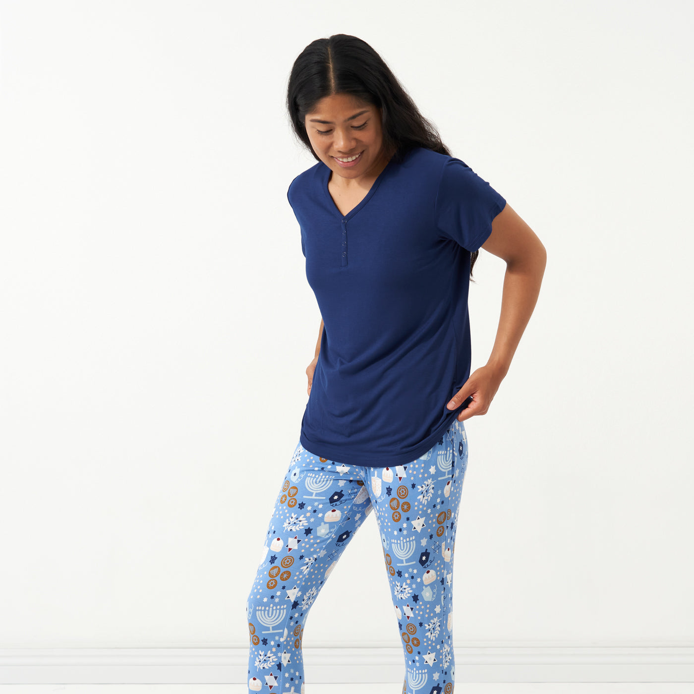 Women's SS PJ Tops - Sapphire Women's Short Sleeve Pajama Top