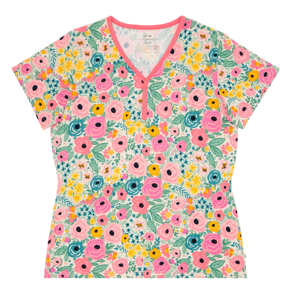 Women's SS PJ Tops - Secret Garden Women's Short Sleeve Bamboo Viscose Pajama Top