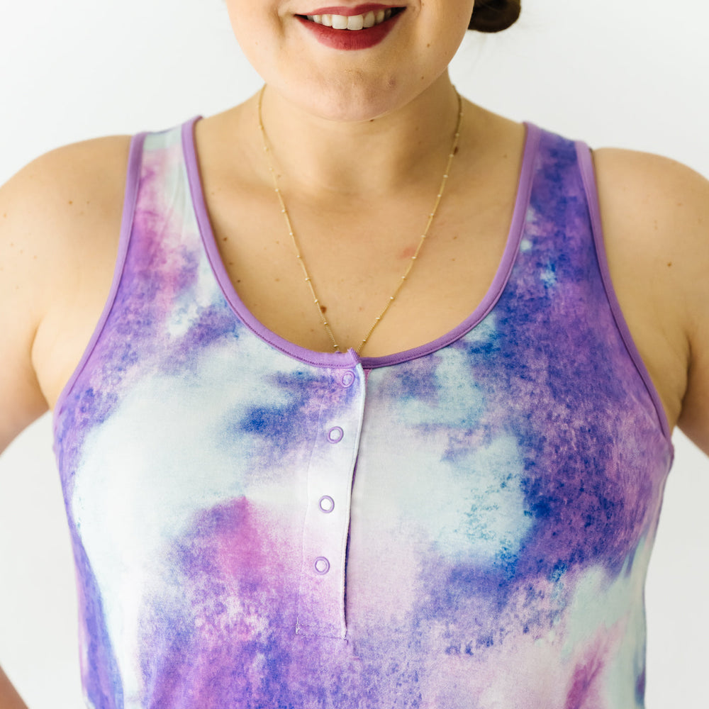 Women's Tank Nightgowns - Purple Watercolor Women's Tank Nightgown