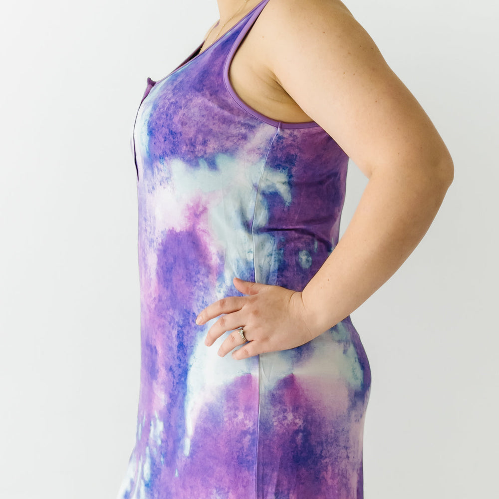 Click to see full screen - Women's Tank Nightgowns - Purple Watercolor Women's Tank Nightgown