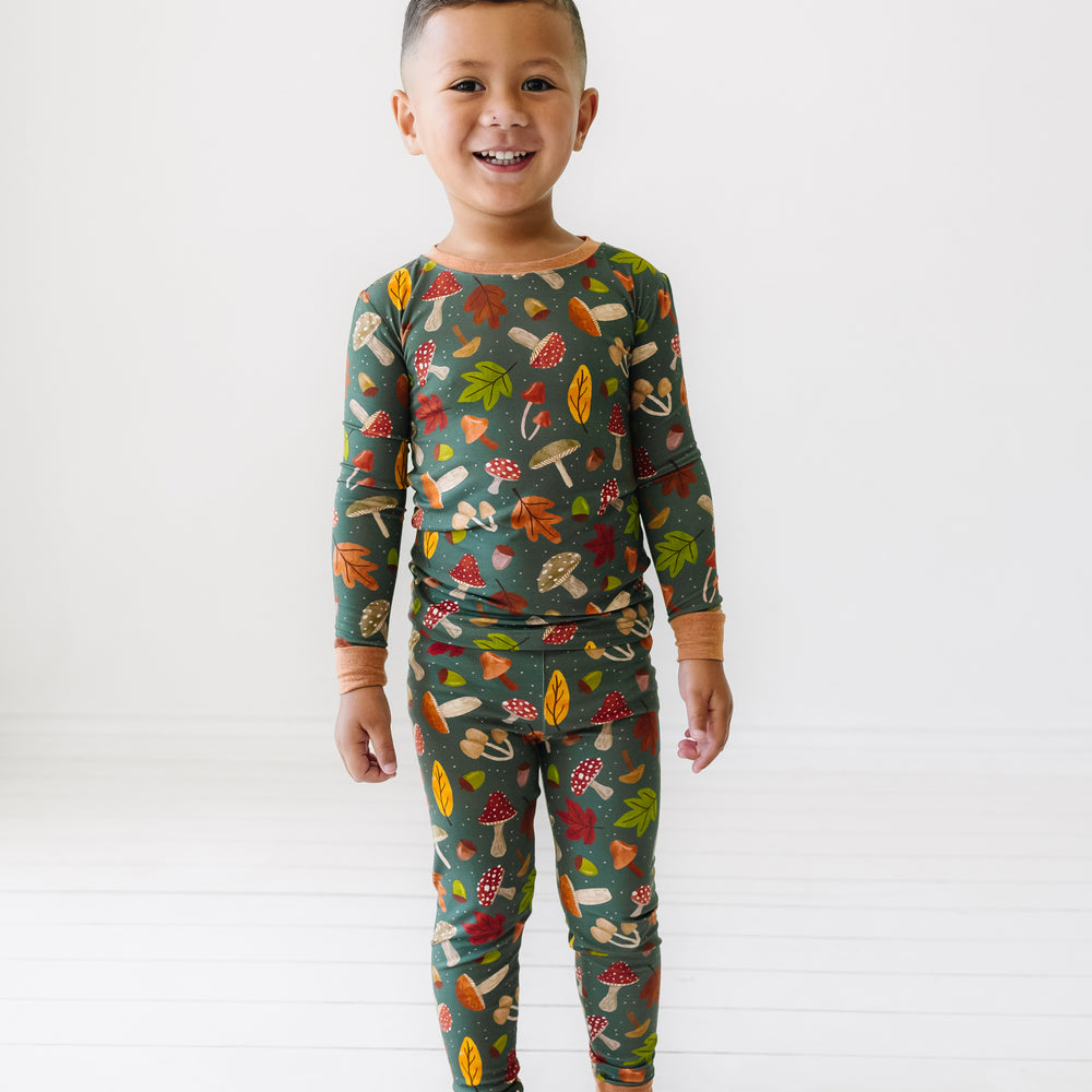 Alternate image of a child wearing a Woodland Forest two-piece pajama set