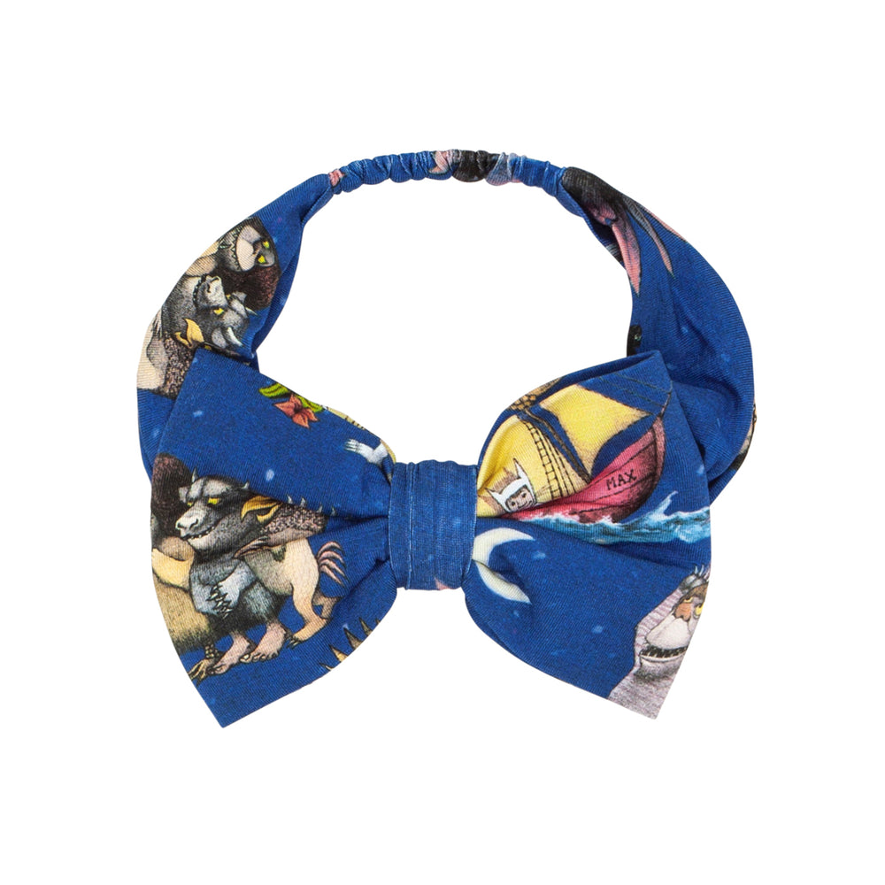 Flat lay image of Where The Wild Things Are luxe bow headband in size age four to age eight