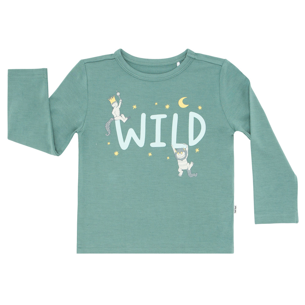 Flat lay image of a Where the Wild Things Are graphic tee