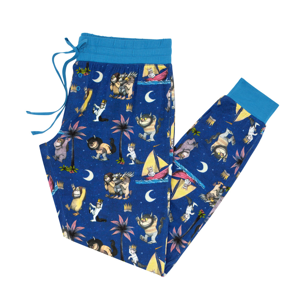 Flat lay image of Where the Wild Things Are women's pajama pants