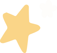 Illustration of a yellow star to the left of a white flower.