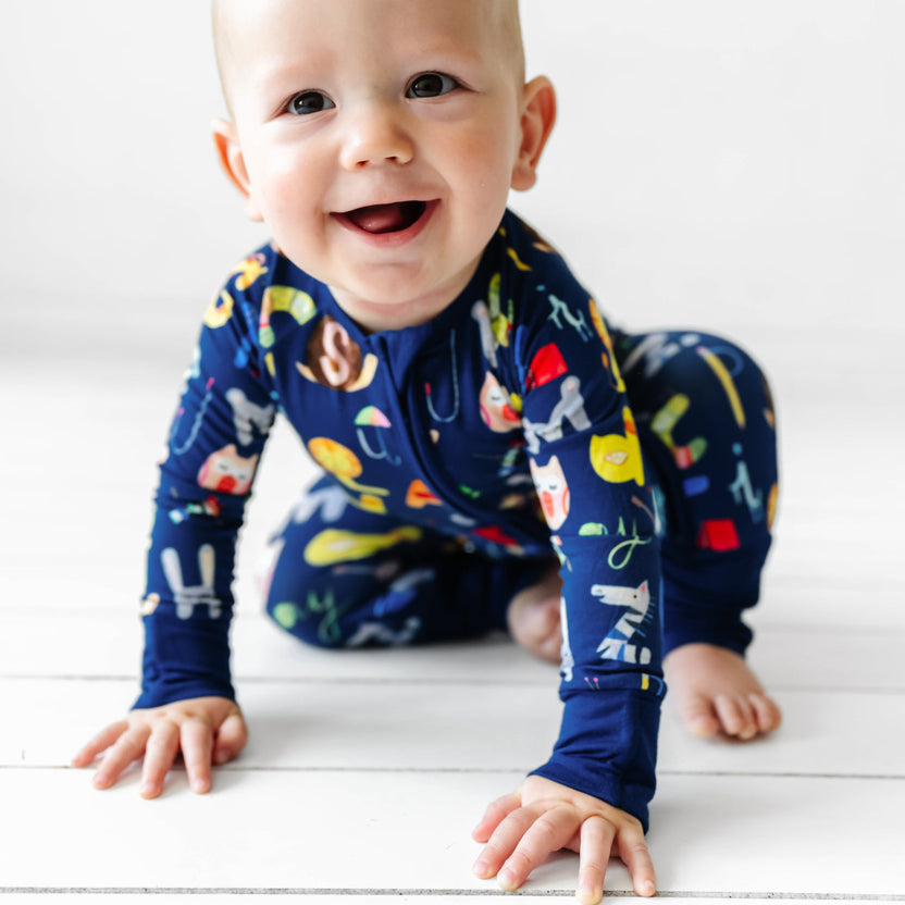 Navy Alphabet Friends Zippy Little Sleepies