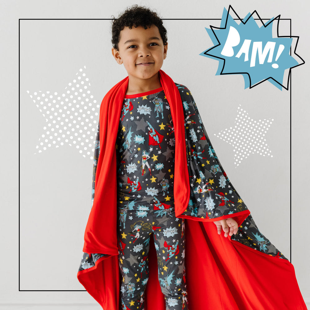 Click to see full screen - Blanket - Gray Justice League™ Triple-Layer Bamboo Viscose Large Cloud Blanket