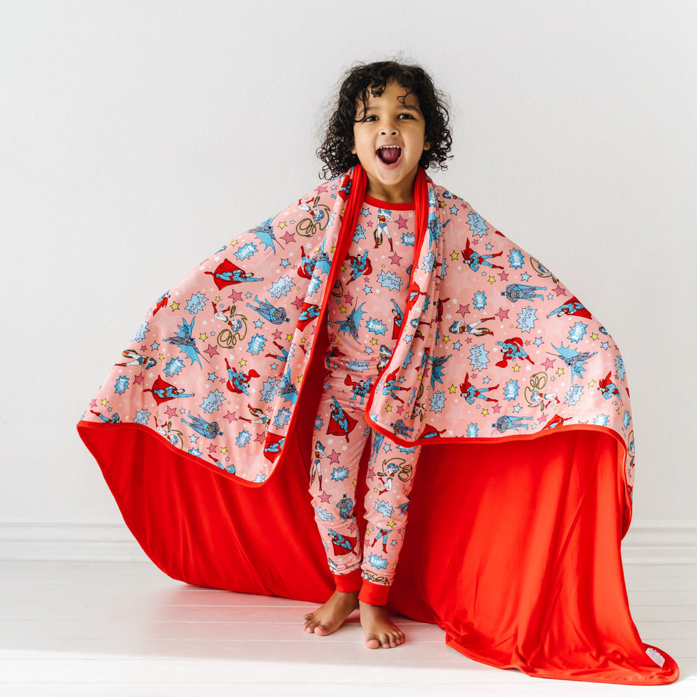 Blanket - Pink Justice League™ Triple-Layer Bamboo Viscose Large Cloud Blanket