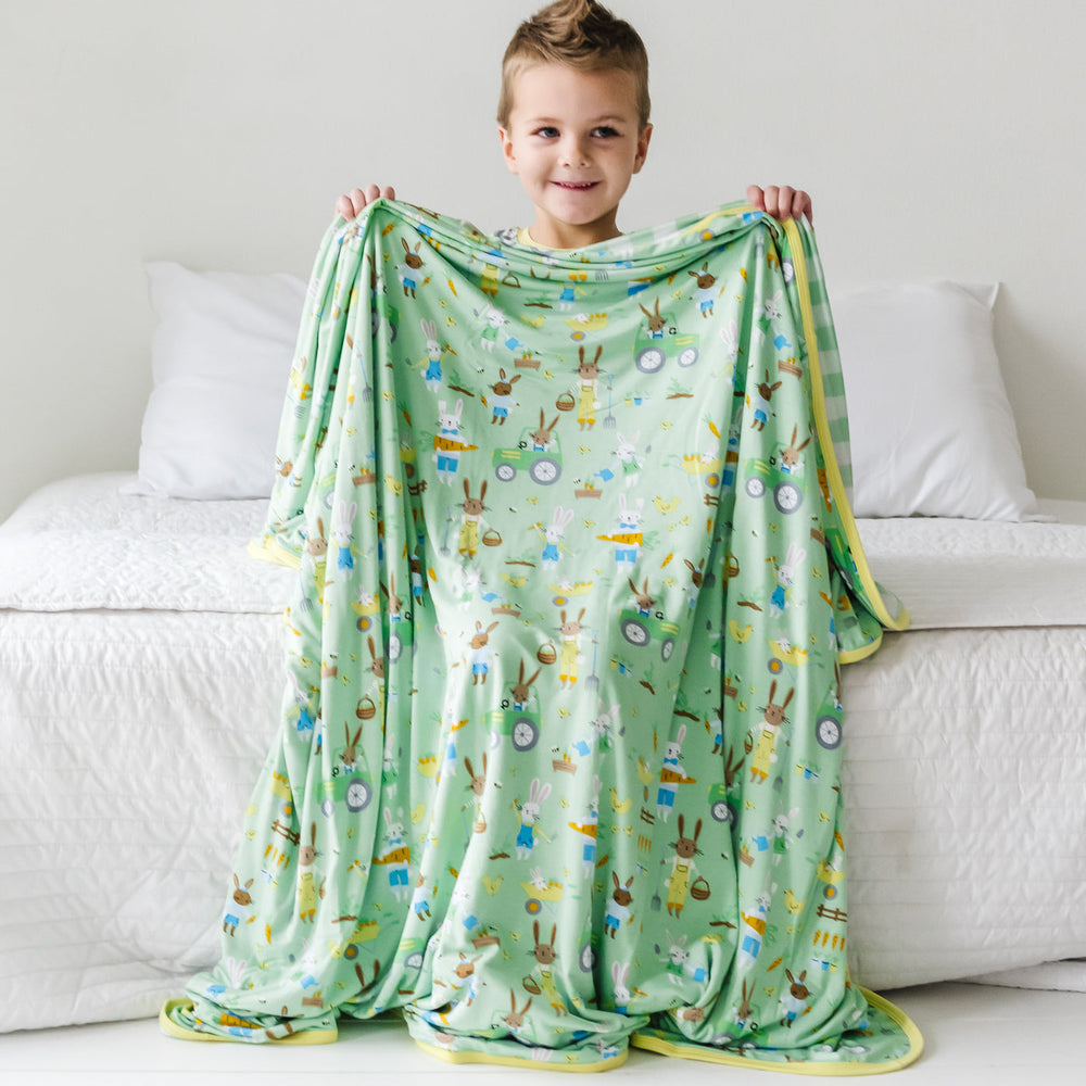 Blanket - Pistachio Hop To It Triple-Layer Bamboo Viscose Large Cloud Blanket