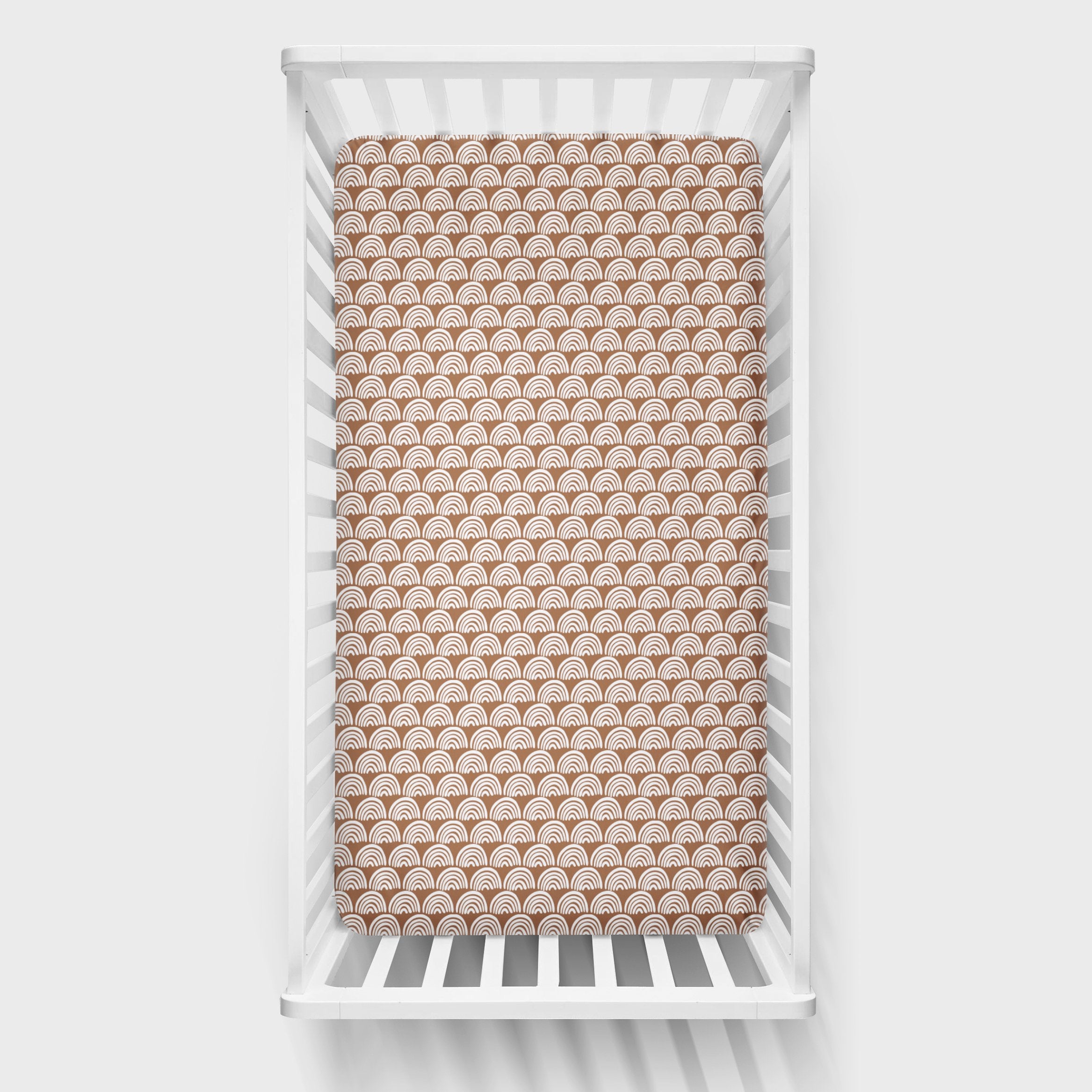 Rust Color Crib Rust Rainbows Fitted Crib Sheet - Little Sleepies