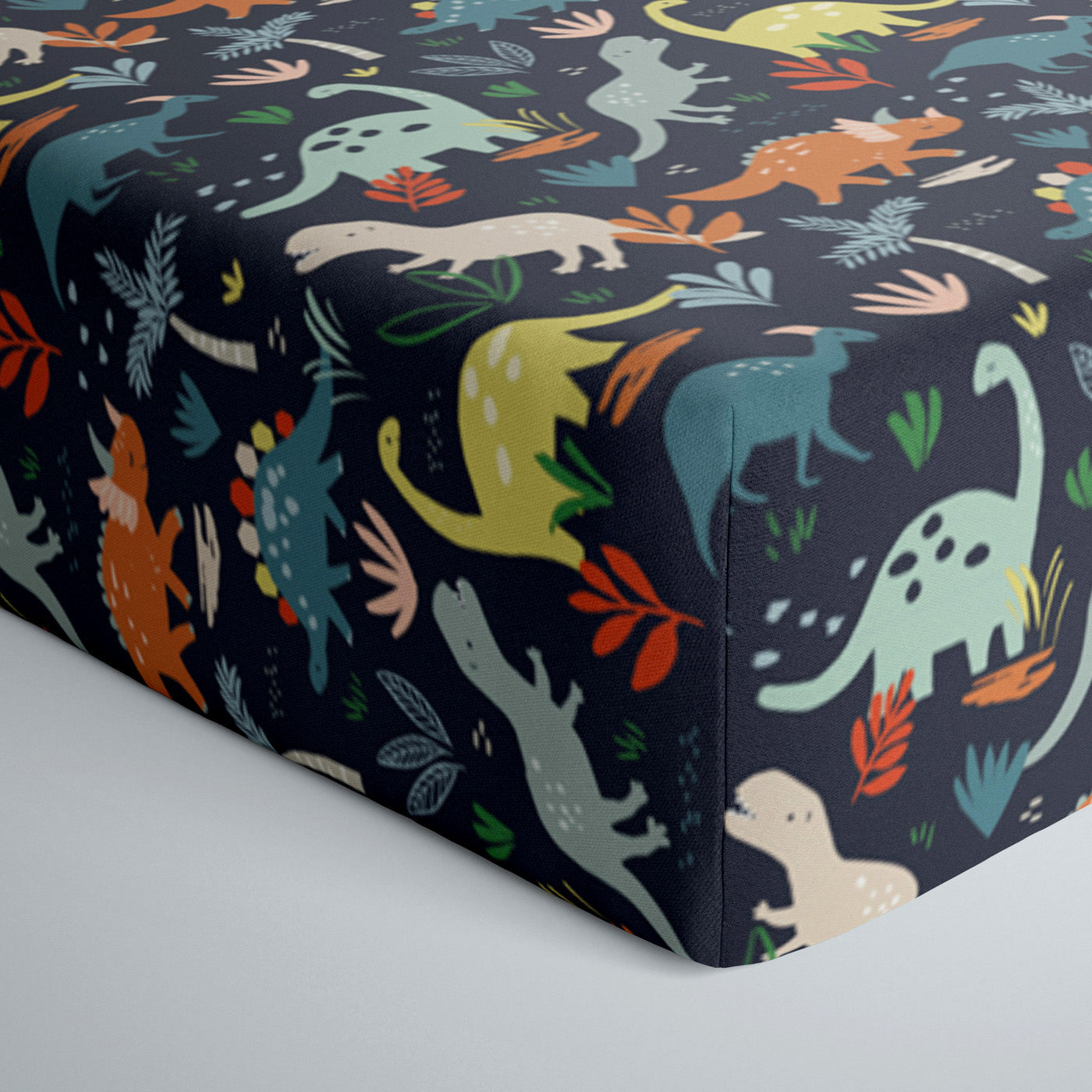 Crib Sheet - Navy Jurassic Jungle Fitted Crib Sheet