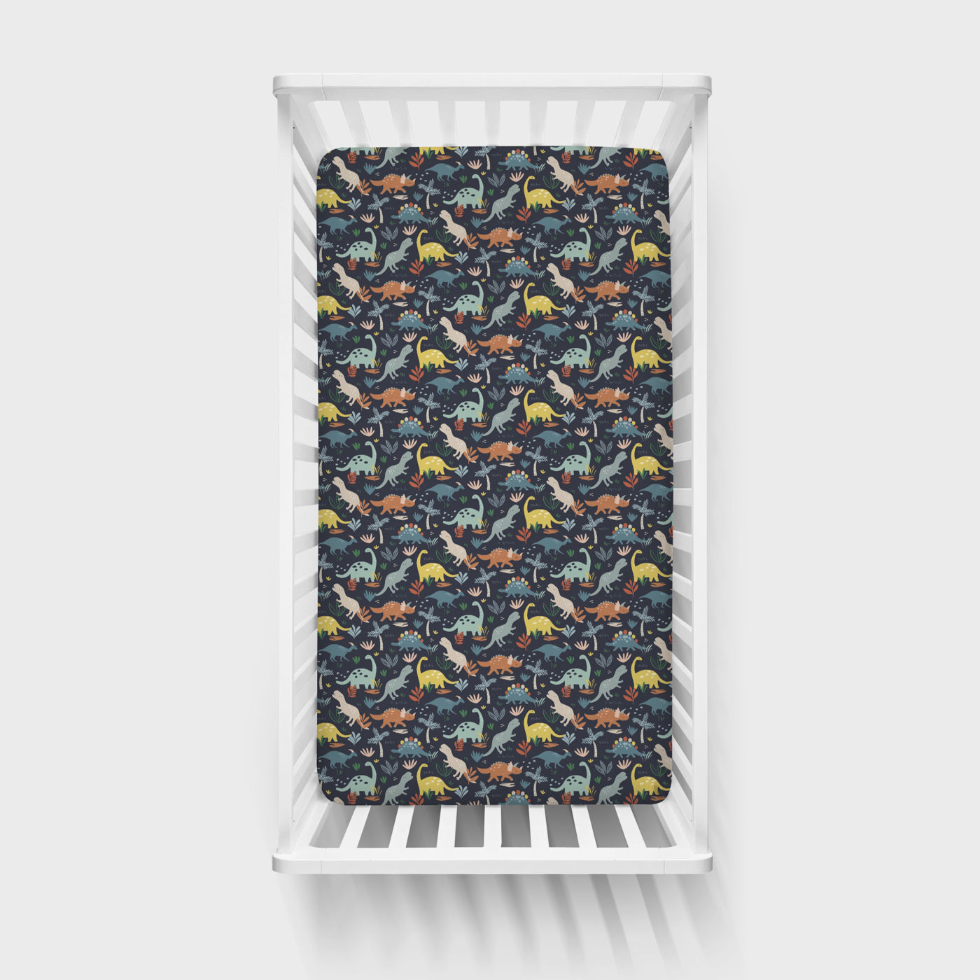 Crib Sheet - Navy Jurassic Jungle Fitted Crib Sheet