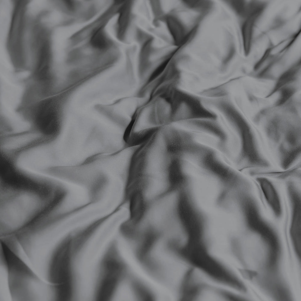 Detailed close up of LS Home's Bamboo Sheet Set in Stone