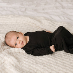 Knotted Gown - Black Bamboo Viscose Infant Knotted Gown