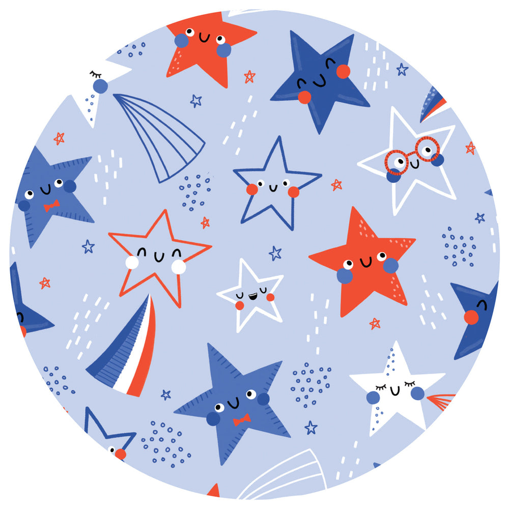 Swatch of Blue Stars and Stripes print